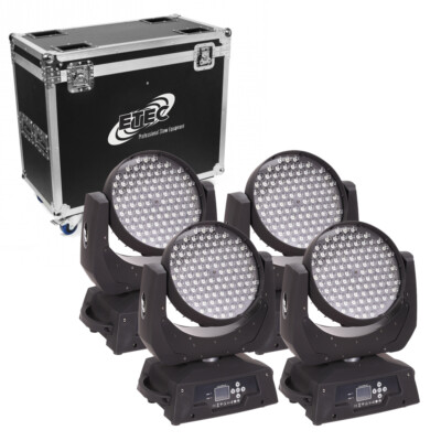 ETEC LED Moving Head ML108 Washlight Set Flightcase Selflock Haken Party Show DJ