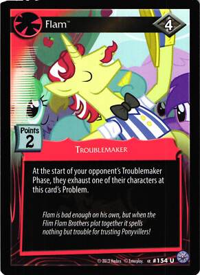 My Little Pony CCG Premier Flam Troublemaker Uncommon Trading Card 2013