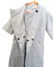 Cappotto XXS 30 POLLICI BUSTO grigio chiaro FEIBISI manica corta foderato nuovo