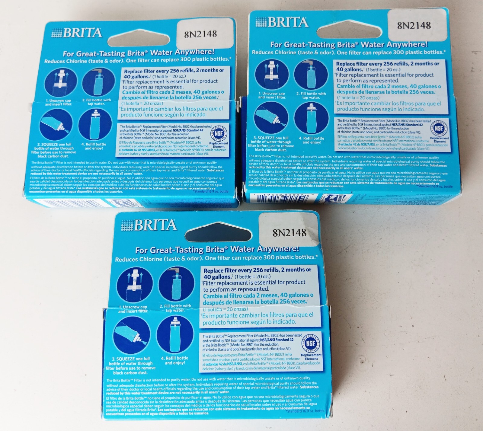 Brita Replacement Water Bottle Filter Lot of 3 Boxes = 6 Filters New in Box