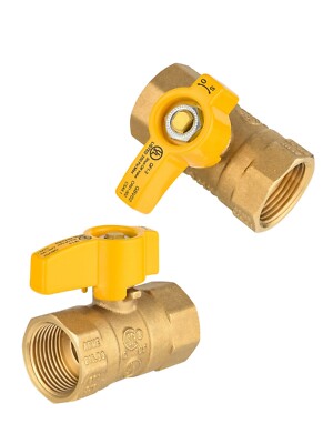 EFIELD 2 PCS 1/4 Turn Gas Ball Valve 1/2'' FIP x 1/2'' FIP Connectors, UL CSA