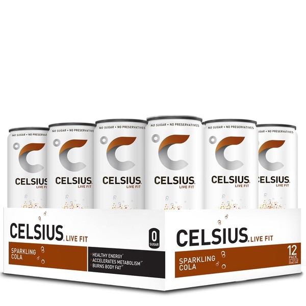 Celsius Weight Loss Energy Drink Sparkling Cola 12 Cans (12oz) for