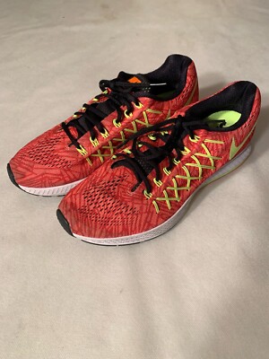 Nike Women's Air Zoom Pegasus 32 Print 806806-800 Shoes Orange Volt Red