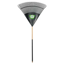 30-Inch Wood & Poly Leaf Rake