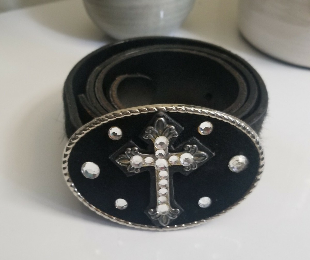 Michelle Monroe Western Cowhide Belt Sz 34 Michelle Monroe Western Cowhide Leather Belt Black Size: 34  main image 4
