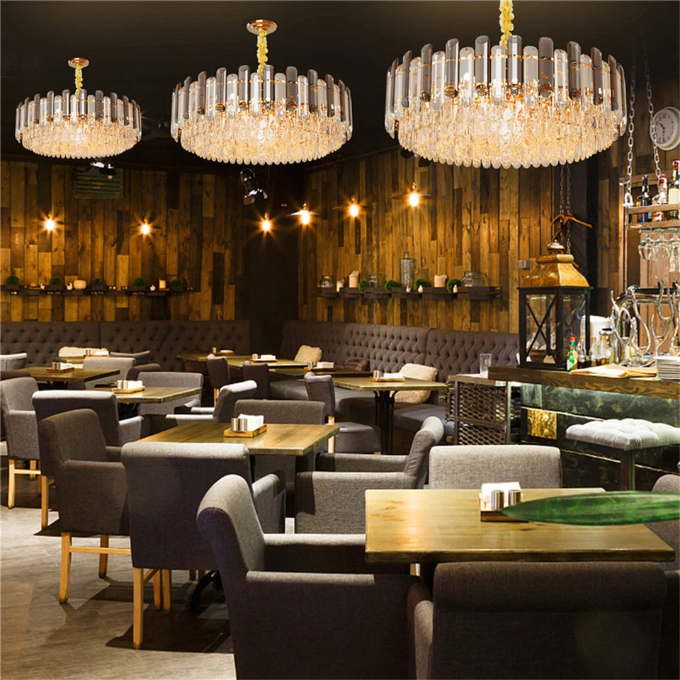 40/60/80cm Raindrop Crystal Chandelier Pendant Ceiling Light Restaurant Kitchen - Image 4 of 4