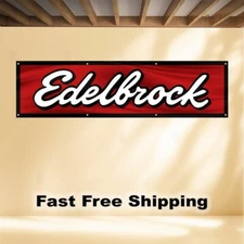 EDELBROCK 2'X8' BANNER FLAG FORD DODGE MOPAR SVT CHEVY