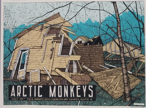 Arctic Monkeys Council Bluffs 2014 Landland poster