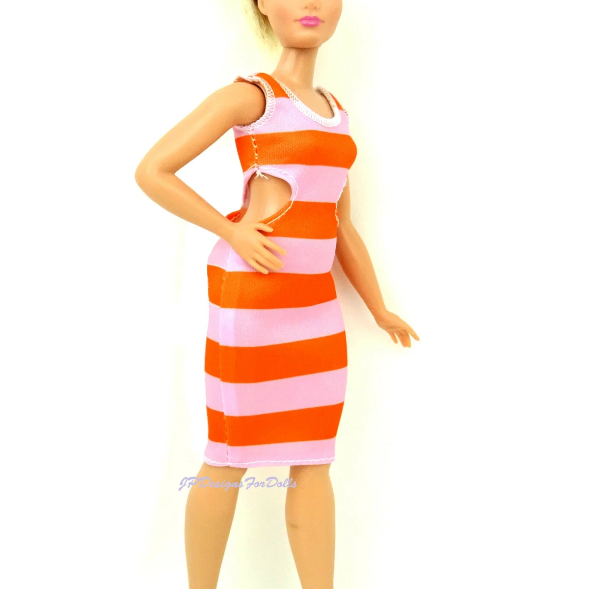 Pink horizontal top striped dress
