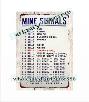 mine Mineals long bells metal tin sign collectible wall decor bedroom