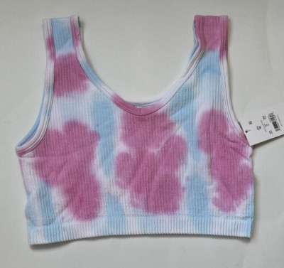 Delta Galil (Maidenform) Bralette/Crop Top-Tie Dye-Ribbed-Women's Size M NEW