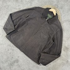 Eddie Bauer Men s Vtg Genuine Leather Full Zip Jacket Biker Motorcycle Brown XL