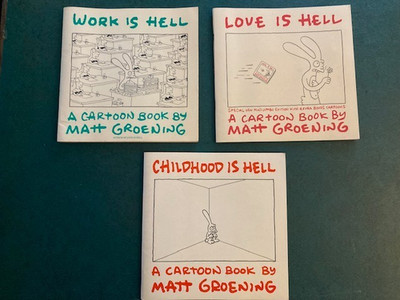 Matt Groening Book Lot Of 3 Love, Work, Childhood HELL series Bongo Akbar & Jeff
