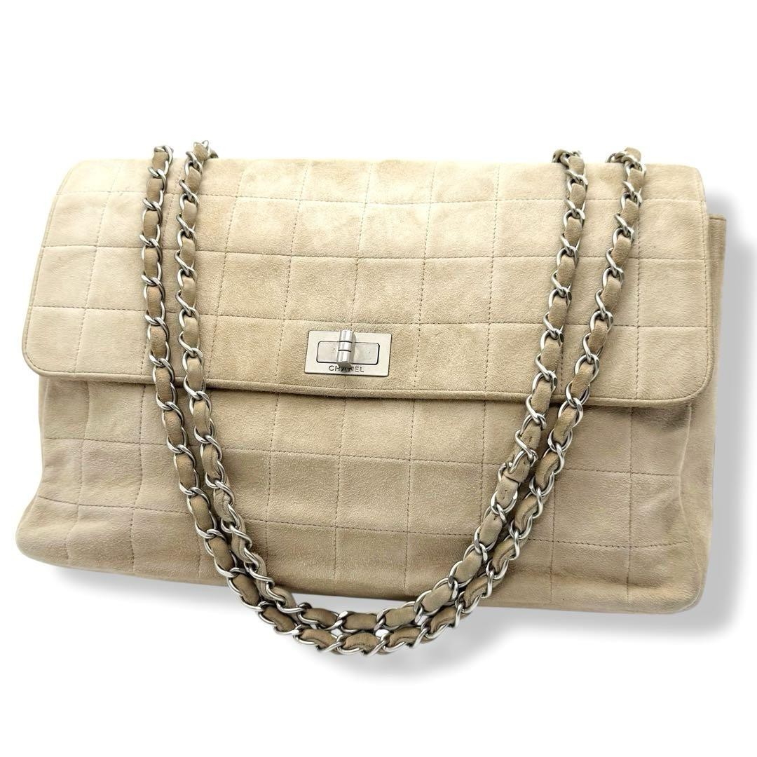 Chanel Chocolate Bar 2-Way Shoulder Bag Turn Lock 3680 Includes Stickers