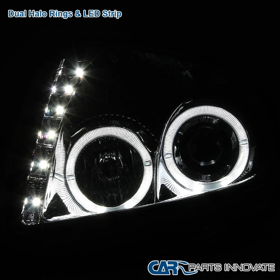 Fits Mitsubishi 00-05 Eclipse Clear SMD LED Dual Halo Projector Headlights Lamps - Imagem 4 de 4