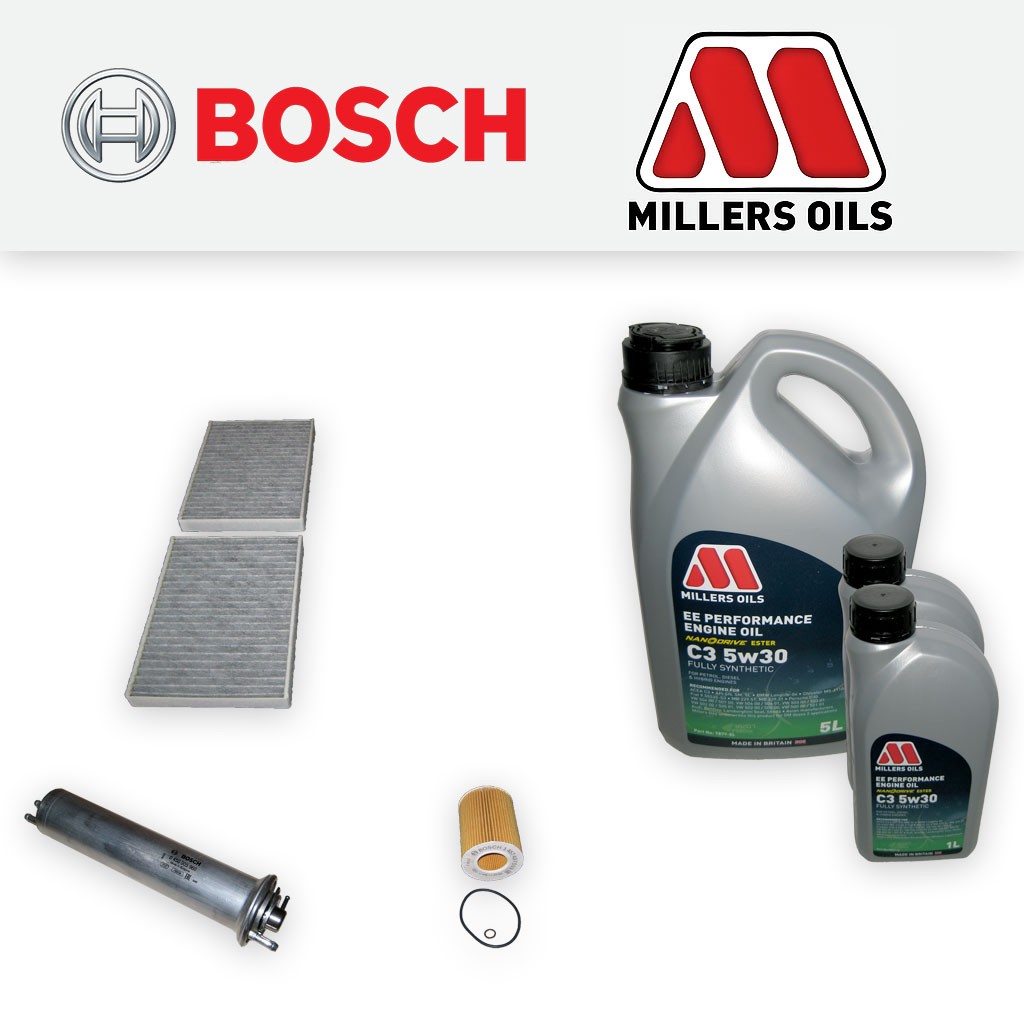 SERVICE KIT for BMW 5 SERIES (E39) 530i OIL FUEL CABIN FILTERS +OIL (2000-2003)