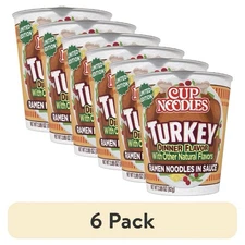 (6 pack) Nissin Foods Cup Noodles Limited Edition Ramen Noodles Turkey Dinner
