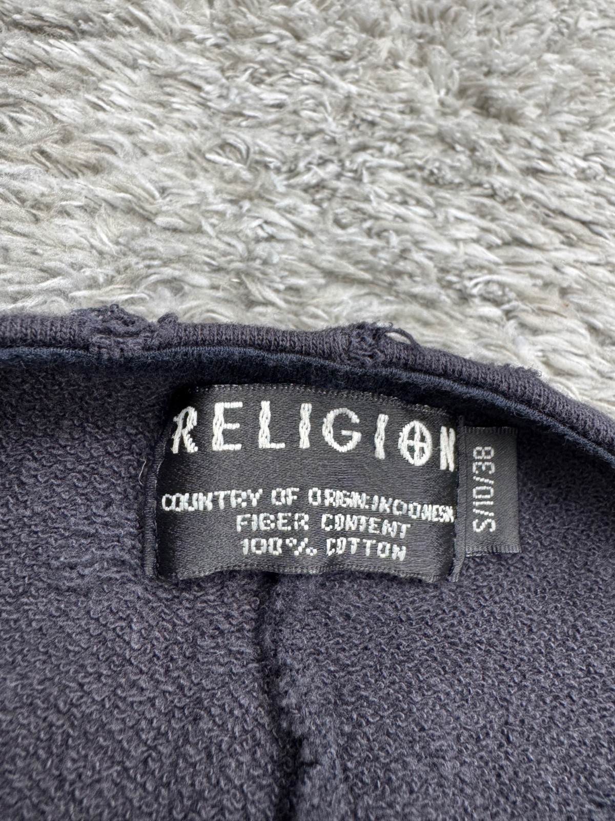 Religion Jacket Women 10 Small Black Crop Draped Waterfall Goth Emo Cardigan Vtg image 3