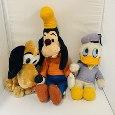 Vintage 60 s-80 s Disney Plush Lot Of 3 Stuffed Animal Pluto Goofy Donald Duck