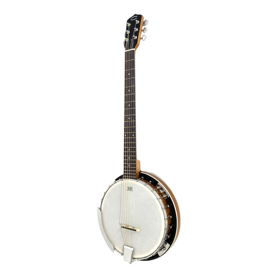Caraya 6-String Guitar Banjo, Mahogany Resonator, Milky Top +Free Gig Bag BJ-006 - Image 3 of 4