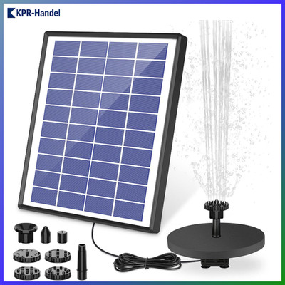 Solar Springbrunnen 6,5W mit 1500mAh Batterie und 6 Fontänenstilen