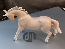Vintage Porcelain Horse Figurine Beige White Made in Japan ESD