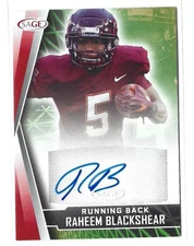 2022 Sage REASHEEM BLACKSHEAR Autograph Virginia Tech Hokies Auto #A-RB Signed