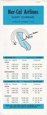 Nor-Cal Airlines timetable 1975/10/01