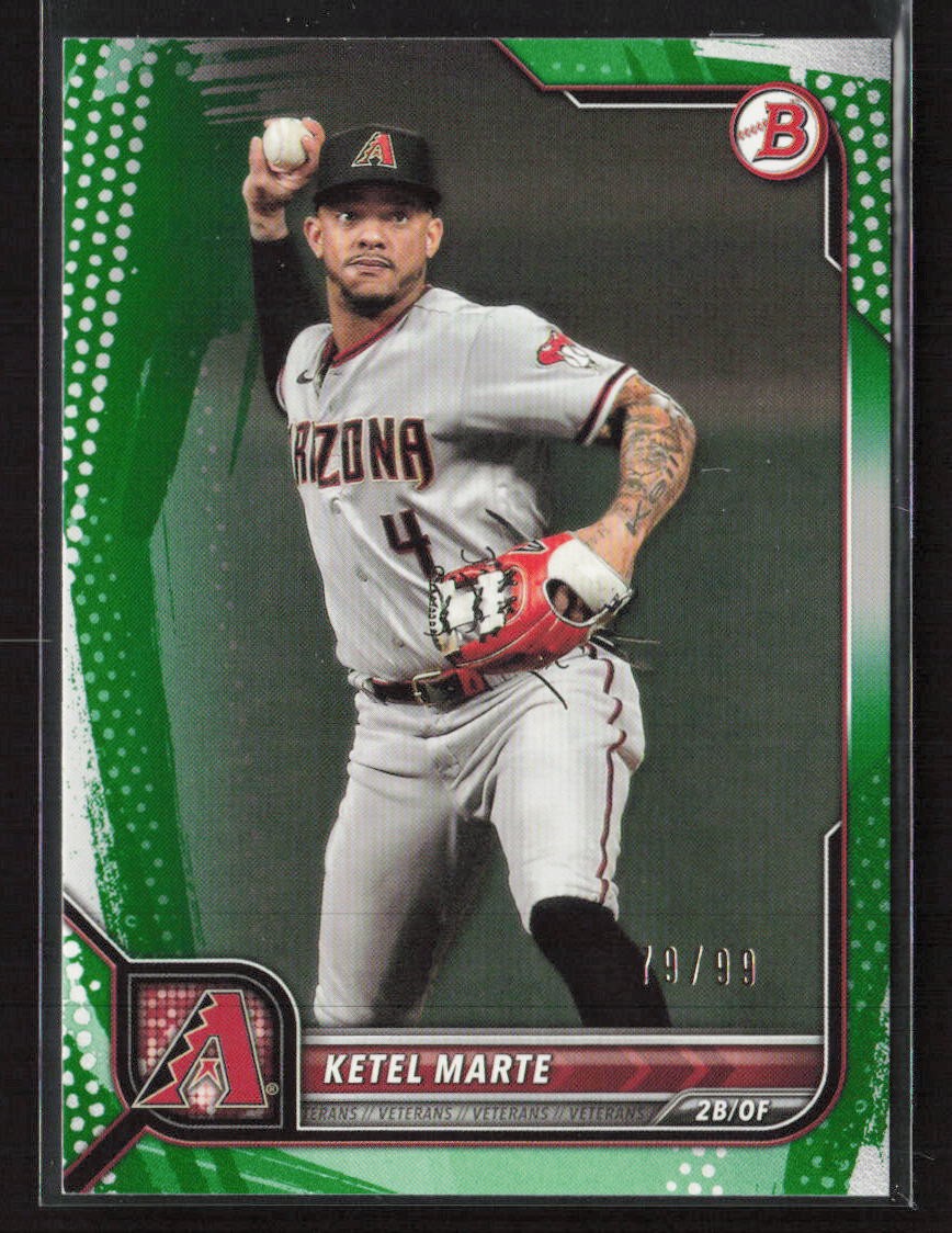 Ketel Marte 2022 Bowman #48 Green Pattern /99 Arizona Diamondbacks