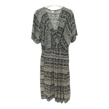 Ladies Cotton Traders Black & White Elephant /Paisley Print Dress Size 14