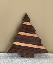 HANDMADE TREE SHAPED WOOD CUTTING CHARCUTERIE BOARD MULTI-HARDWOODS
