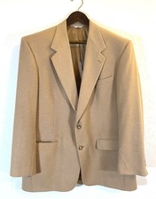 Men  s 100 Camel Hair Blazer Sport Coat Camel Tan 2 Button Classic Jacket 46R