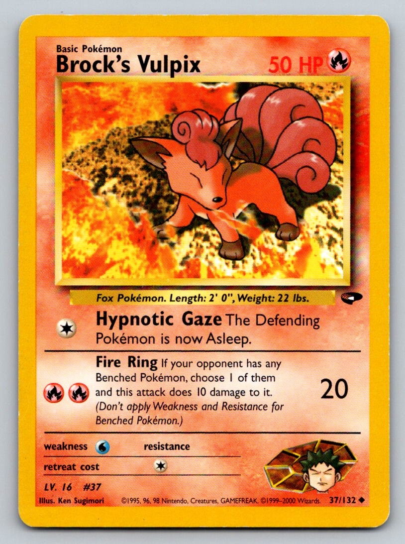 Brock's Vulpix 37/132 LP UC Gym Challenge Pokemon Unlimited