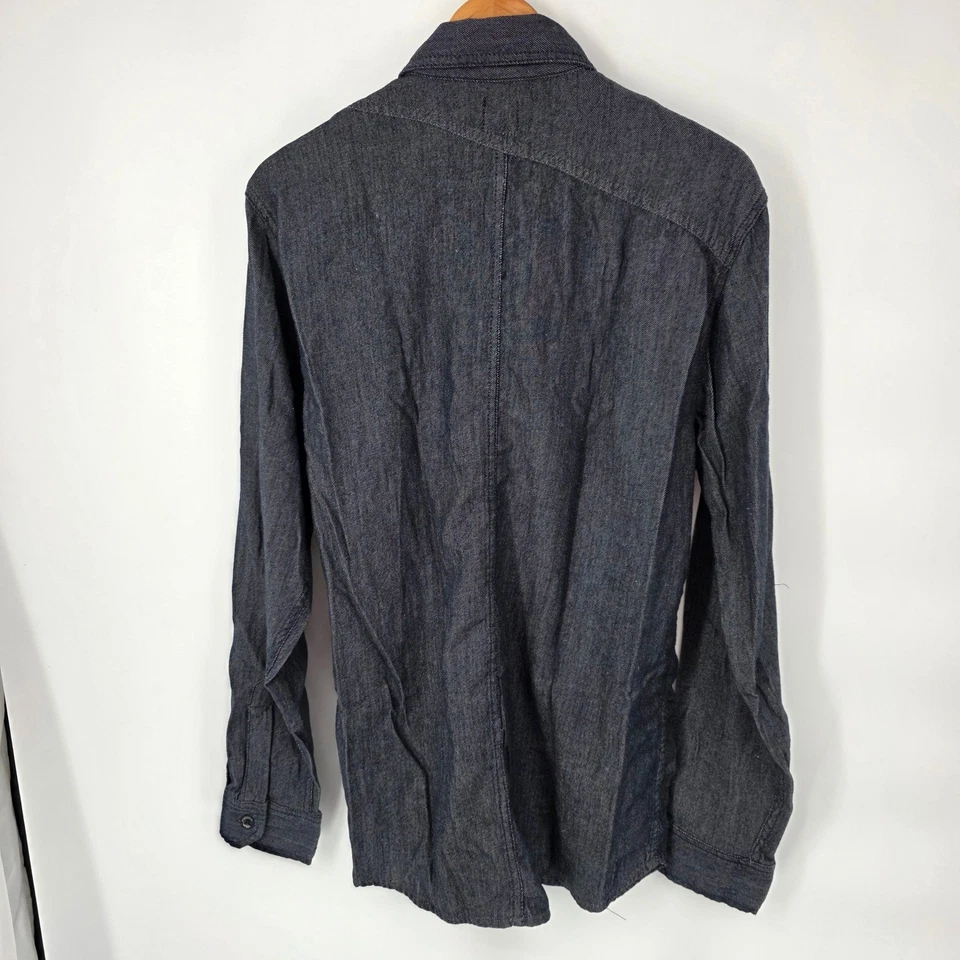 Volcom Brand Jeans Denim Button Up Shirt Mens Large Long Sleeve Chambray Skate - Image 3 of 4