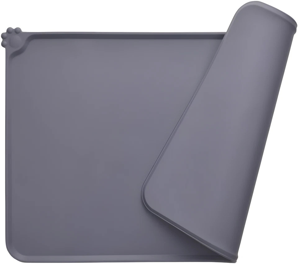 Pet Food Mat Cat Dog Puppy Silicone Feeding Non Slip Waterproof Bowl Mat 18x12in