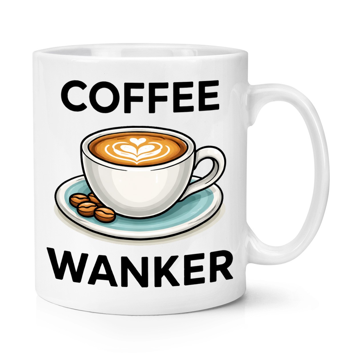 Coffee Wanker 10oz Mug Cup Caffeine Birthday Dad Rude Funny Fathers Day Mum