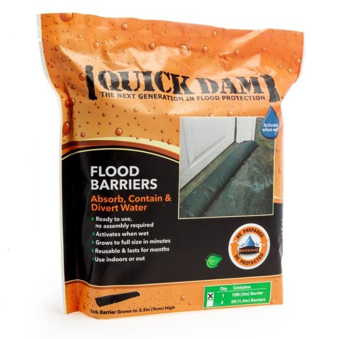 Quick Dam Water Activated Flood Protection Barrier 10ft/3Meters QD6001-1