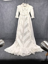 antique baby doll dress Christening white cotton lace bust 26 original 1890