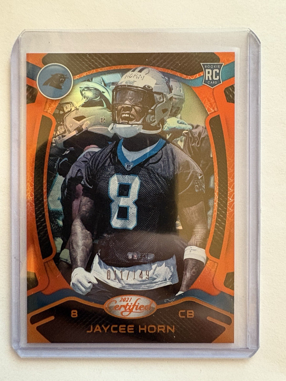 Jaycee Horn Panini Certified #144 Mirror Orange