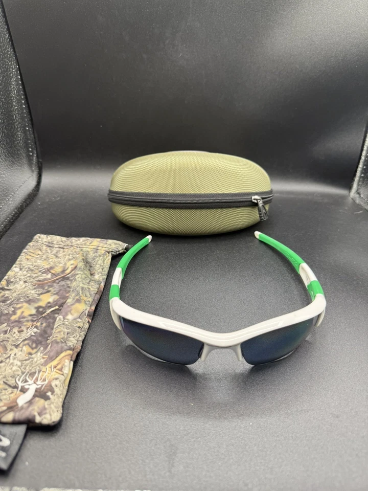 Oakley Flak Jacket Polished White W/XL Jade Iridium Polarized Lenses  - Image 2 of 4
