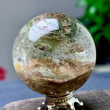 47G Natural Green Ghost Crystal Quartz Ball Crystal Sphere Mineral Specimen
