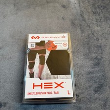 McDavid HEX Knee Elbow Shin Pads Pair Black Size Large 6440 Protective Sleeves