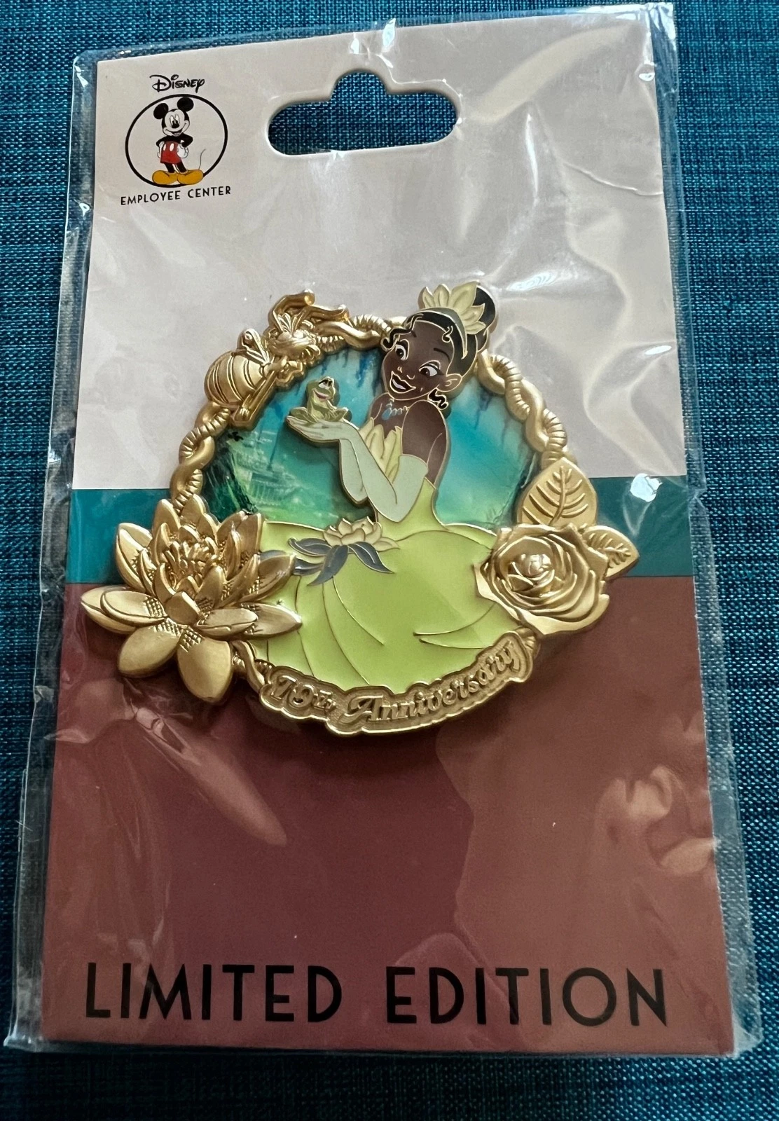RARE Disney DEC Princess and the Frog 10th Anniversary Tiana Pin - LE 250