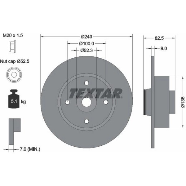 2X Textar 92154403 Bremsscheibe FüR Renault Megane Clio Modus Grand Modus Wind-image