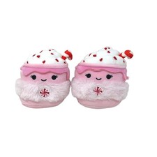 Squishmallows 4" Ethel Pink Hot Cocoa Peppermint Holiday Plush Set of 2 Kawaii