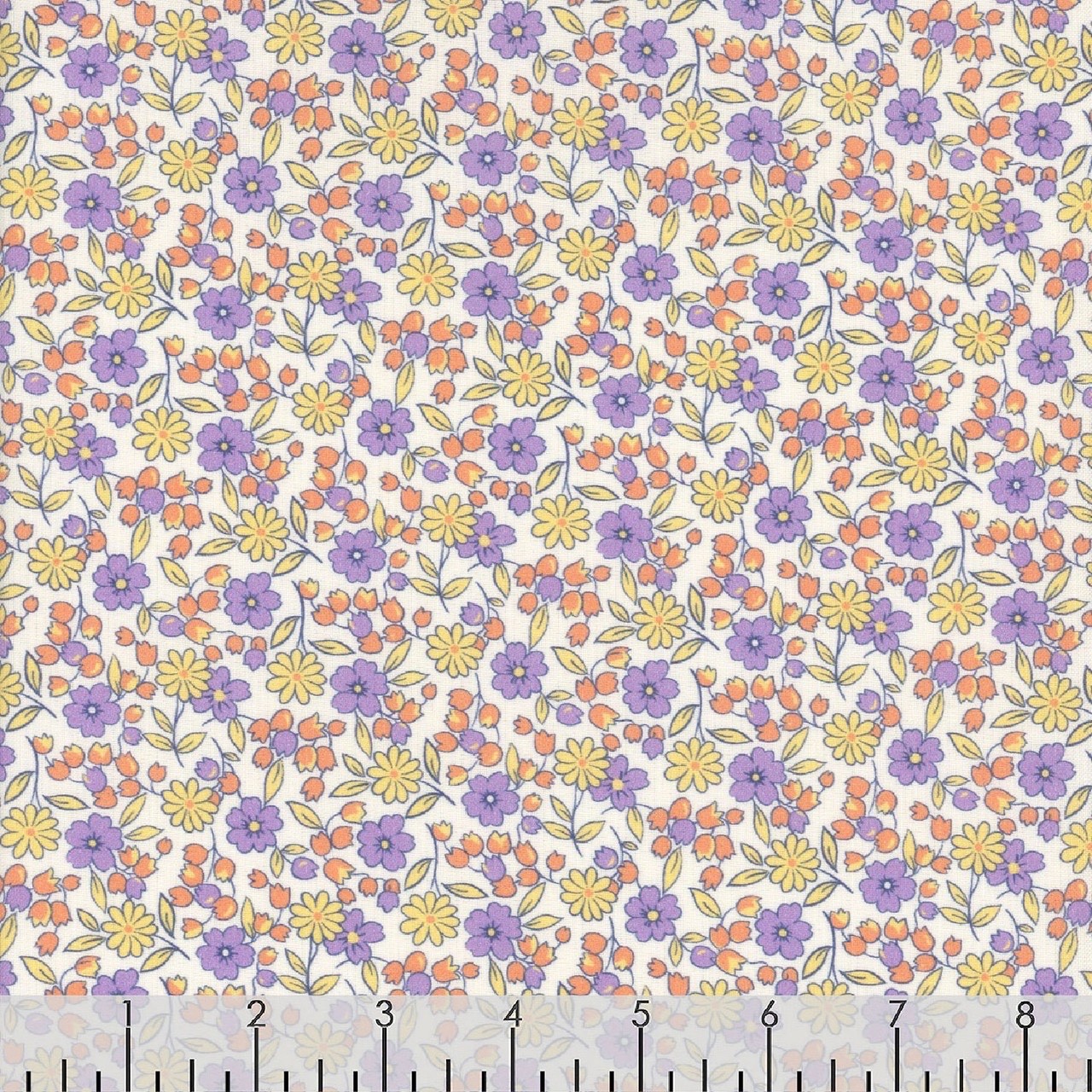 Cotton Fabric 30s Repro AUNT GRACE Garden Variety Lilac Daisy&Friends MARCUS FQ