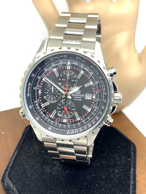 Casio Men's Watch EF527D Edifice Quartz Chronograph Black Dial Steel 4369 43mm