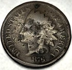 1876 Indian Head Cent Scarce Semi-key Better Date AG About Good Condition - 1154