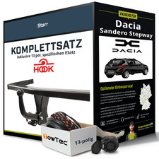 Für DACIA Sandero Stepway I Anhängerkupplung starr +eSatz 13pol 08- NEU