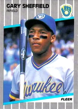 1989 Fleer #196 Gary Sheffield RC Milwaukee Brewers
